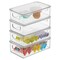 mDesign Plastic Kitchen Food Storage Bin with Handles, Lid, 4 Pack